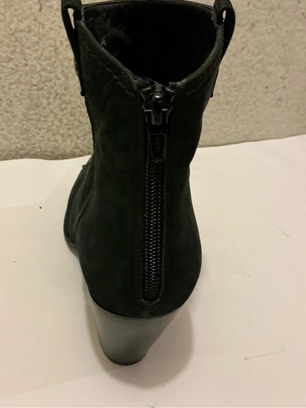 Stuart Weitzman Black Ankle Boots with Embellished Toe Cap